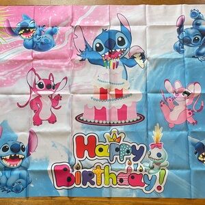 Stitch Colorful Birthday Party Backdrop, Never used